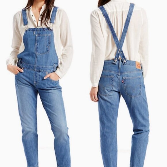 Levis Overalls Size XXS Denim Dungarees Blue Cotton Jumpsuit Casual Bib‎ Style - Picture 1 of 11